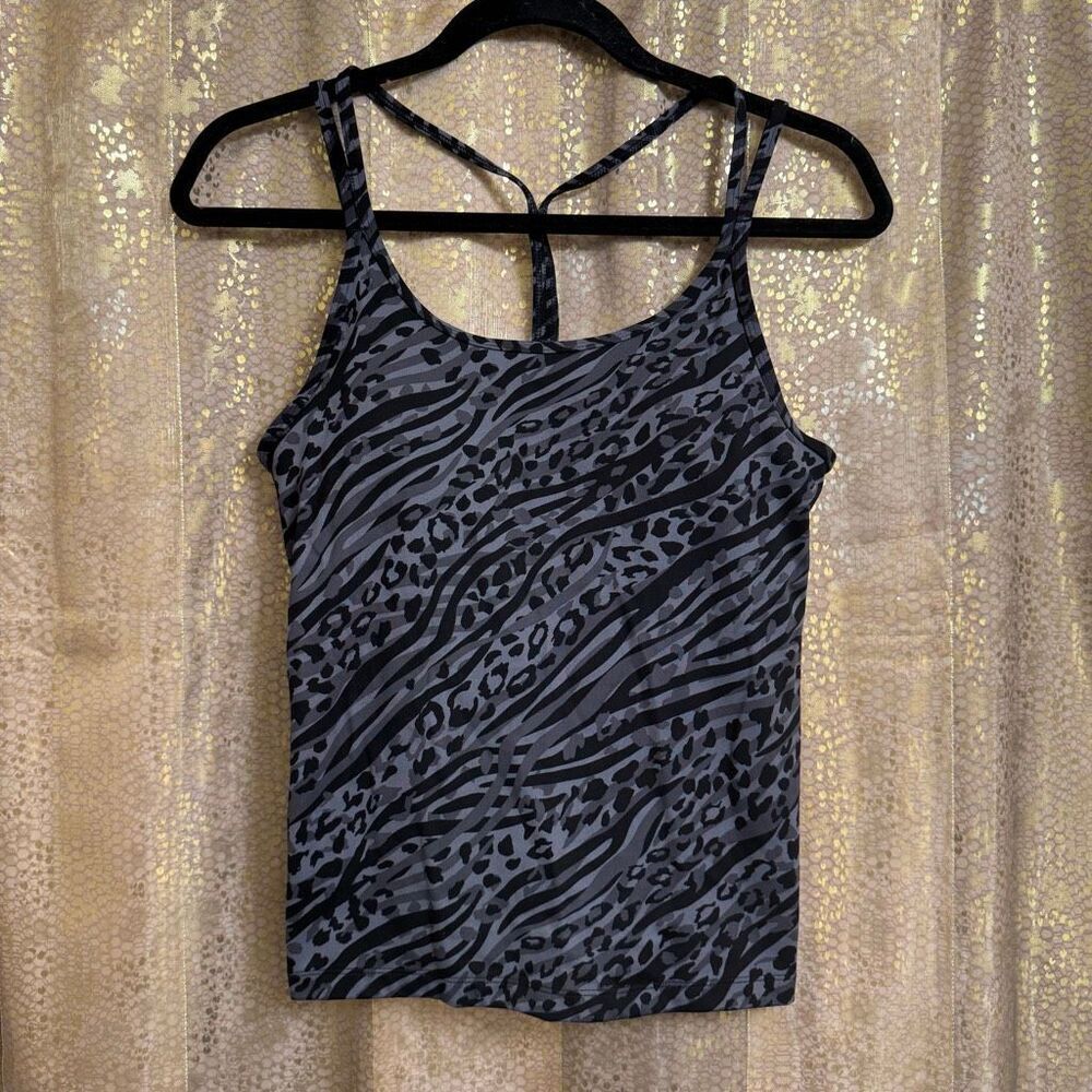 PINK Victorias Secret Gray Black Animal Print Soft Brami Tank Top Medium